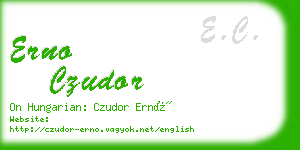 erno czudor business card